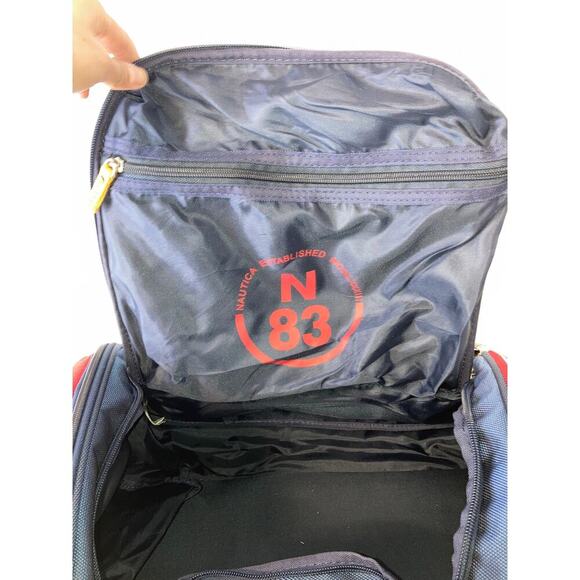 NAUTICA LARGE CANVAS, NAVY, RED DUFFLE BAG - Picture 12 of 14